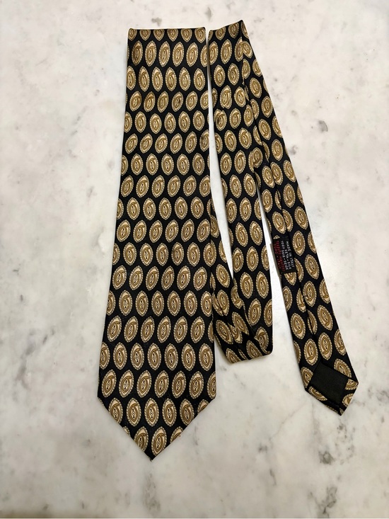 Joseph Abboud Other - Joseph Abboud Black Silk Tie with Gold Medallion Motif